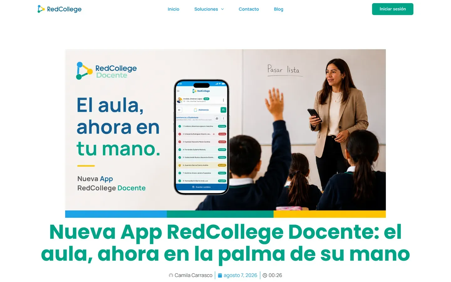 La app RedCollege Docente